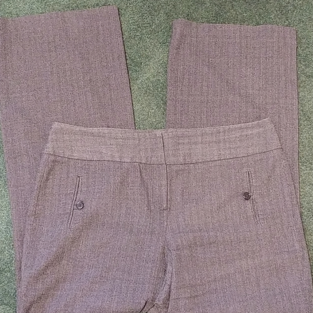 Gray herringbone striped trousers